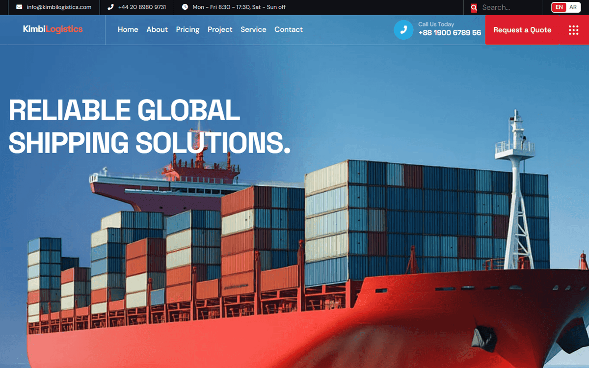 KimbiLogistics web design project by Bless Kimbi